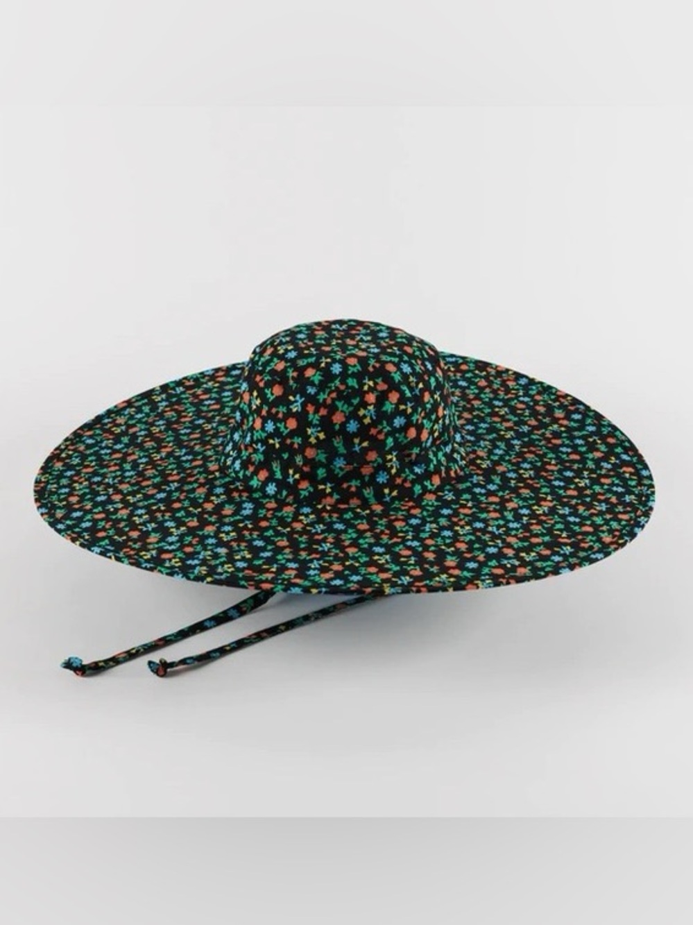 BAGGU Packable Sun Hat Black Calico Floral NWOT - Picture 4 of 11